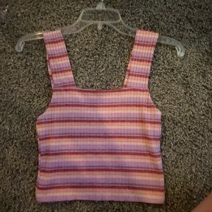pink striped colorful tank top